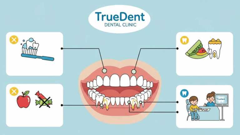 دليل الوقاية بالاسنان اللبنية عند الاطفال من مركز TrueDent