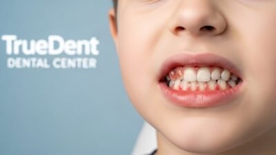 اسباب تقرحات اللثة و علاجها في مركز TrueDent للفم والأسنان.